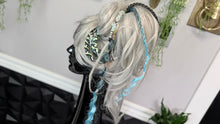 Load image into Gallery viewer, Aqua &amp; Mint Dread Lock Hair Clip Extensions (1pc)

