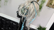 Aqua & Mint Dread Lock Hair Clip Extensions (1pc)
