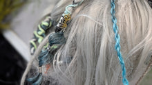 Load image into Gallery viewer, Aqua &amp; Mint Dread Lock Hair Clip Extensions (1pc)
