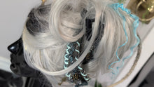Load image into Gallery viewer, Aqua &amp; Grey Dread Lock Hair Clip Extensions (1pc)
