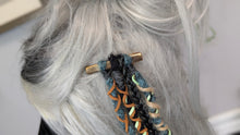 Load image into Gallery viewer, Aqua &amp; Tan Dread Lock Hair Clip Extensions (1pc)
