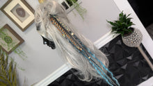Load image into Gallery viewer, Aqua &amp; Tan Dread Lock Hair Clip Extensions (1pc)
