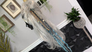 Aqua & Tan Dread Lock Hair Clip Extensions (1pc)