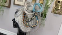 Load image into Gallery viewer, Aqua &amp; Tan Dread Lock Hair Clip Extensions (1pc)
