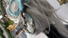 Load image into Gallery viewer, Aqua &amp; Tan Dread Lock Hair Clip Extensions (1pc)
