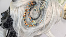 Load image into Gallery viewer, Aqua &amp; Tan Dread Lock Hair Clip Extensions (1pc)

