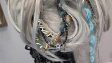 Load image into Gallery viewer, Aqua &amp; Mint Dread Lock Hair Clip Extensions (1pc)
