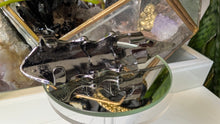 Load image into Gallery viewer, Gunmetal Finger Armour with Opalite Crystals
