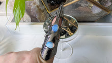 Load image into Gallery viewer, Gunmetal Finger Armour with Opalite Crystals
