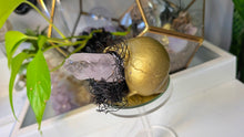 Load image into Gallery viewer, Gold Seashell w/ QuartZ Crystal &amp; Seaweed
