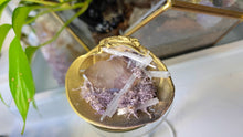 Load image into Gallery viewer, Amethyst Quartz Selenite Crystal &amp; Artificial Moss in Seashell
