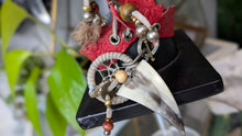 Load image into Gallery viewer, Handmade Adjustable Leather Feather Bone Dreamcatcher Slave Bracelet
