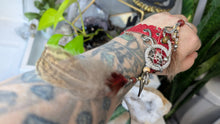Load image into Gallery viewer, Handmade Adjustable Leather Feather Bone Dreamcatcher Slave Bracelet
