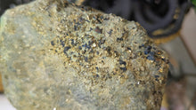 Load image into Gallery viewer, 8" Electroplated Pyrite Crystal Cluster on Stand
