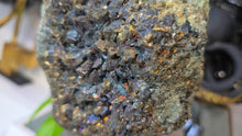 Load image into Gallery viewer, 8" Electroplated Pyrite Crystal Cluster on Stand
