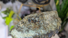 Load image into Gallery viewer, 8" Electroplated Pyrite Crystal Cluster on Stand

