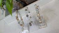 Amazonite & Quartz Crystal Beaded Bracelets (stands included)