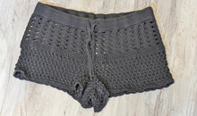Load image into Gallery viewer, Aerie Grey Mesh Knit Embroidery Shorts XL
