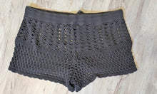 Load image into Gallery viewer, Aerie Grey Mesh Knit Embroidery Shorts XL
