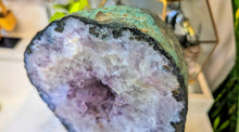 Load image into Gallery viewer, 9" Amethyst Quartz Crystal Portal Donut on Stand
