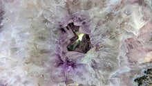Load image into Gallery viewer, 9" Amethyst Quartz Crystal Portal Donut on Stand

