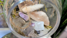 Load image into Gallery viewer, 4" Artificial Moss &amp; Crystal Healing Hanging Sphere
