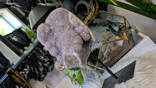 Load image into Gallery viewer, 12" Druzy Amethyst Crystal Cluster on Stand
