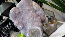 Load image into Gallery viewer, 12" Druzy Amethyst Crystal Cluster on Stand
