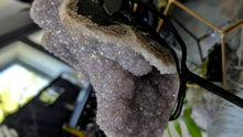 Load image into Gallery viewer, 12" Druzy Amethyst Crystal Cluster on Stand

