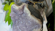 Load image into Gallery viewer, 12" Druzy Amethyst Crystal Cluster on Stand
