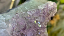 Load image into Gallery viewer, 10" Amethyst Prasiolite Crystal Cluster on Stand
