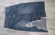 FYQ Fray Slit Denim Jean Skirt sz14/32