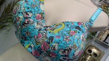 Load image into Gallery viewer, Torrid Curve Smooth Blue Nautical Tattoo Skull Bra 46D
