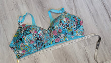 Load image into Gallery viewer, Torrid Curve Smooth Blue Nautical Tattoo Skull Bra 46D
