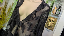 Load image into Gallery viewer, Frederick's of Hollywood Black Lace Embroidery Dress LG-XL *FLAW*

