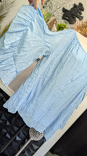 Load image into Gallery viewer, Fever Blue Off Shoulder Poet Sleeve Blouse Tunic Top XL

