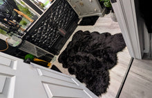 Load image into Gallery viewer, Black Faux Fur Lamb Skin Area Rug (approx 4'x6') Like New
