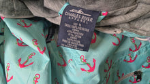 Load image into Gallery viewer, Charles River Pink Anchor Wind Jacket (grey sweatshirt all inside) MD
