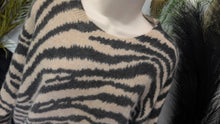 Load image into Gallery viewer, Magaschoni Cashmere Tiger Print Sweater MD-LG
