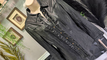 Load image into Gallery viewer, Peter Nygard Button Front Ruffle Leather Top sz8/SM-MD
