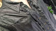 Load image into Gallery viewer, Peter Nygard Button Front Ruffle Leather Top sz8/SM-MD
