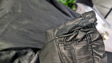 Load image into Gallery viewer, Peter Nygard Button Front Ruffle Leather Top sz8/SM-MD
