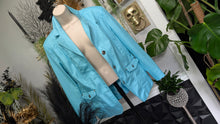 Load image into Gallery viewer, Allison Daley Pearl Blue Lightweight "Leather Look" Jacket sz14/XL
