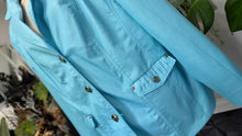 Load image into Gallery viewer, Allison Daley Pearl Blue Lightweight "Leather Look" Jacket sz14/XL
