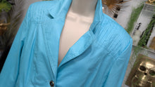 Load image into Gallery viewer, Allison Daley Pearl Blue Lightweight "Leather Look" Jacket sz14/XL
