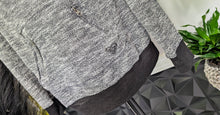 Load image into Gallery viewer, Roxy Grey Button Collar Hoodie Sweater Hoodie LG-XL
