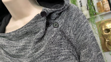 Load image into Gallery viewer, Roxy Grey Button Collar Hoodie Sweater Hoodie LG-XL
