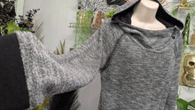 Load image into Gallery viewer, Roxy Grey Button Collar Hoodie Sweater Hoodie LG-XL
