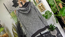 Load image into Gallery viewer, Roxy Grey Button Collar Hoodie Sweater Hoodie LG-XL
