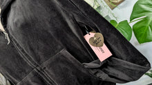 Load image into Gallery viewer, Juicy Couture Black Rhinestone Crown Crop Velour Hoodie XL NWT
